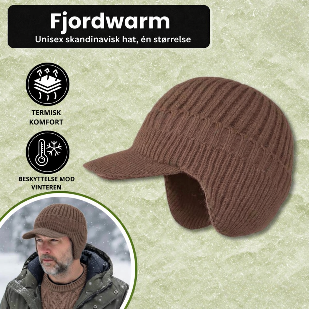 Fjordwarm – Skandinavisk Vinterhue Med Høreværn (unisex, én størrelse passer alle)